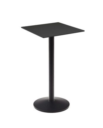 Kave Home Esilda Højt Udendørs Barbord  Kvadratisk Sort Hpl Og Sort Metal  60x60x96