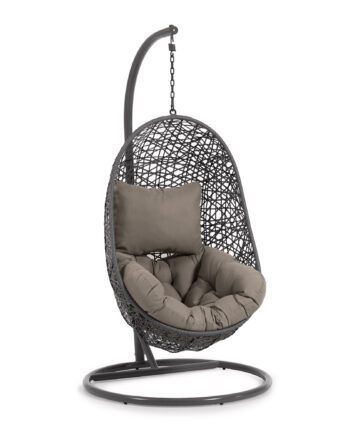 Kave Home Florina Hængestol     Hynder Og Mørkegrå Fod Mørkegrå Polyrattan Rattan