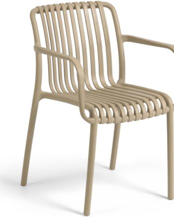 Kave Home Isabellini Stabelbar Udendørs Spisebordsstol  Havestol Beige Polypropylen H80ã B49ã D54 Cm