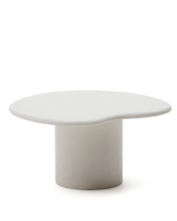 Kave Home Macarella Udendørs Sofabord  Organisk Hvid Cement  83x77