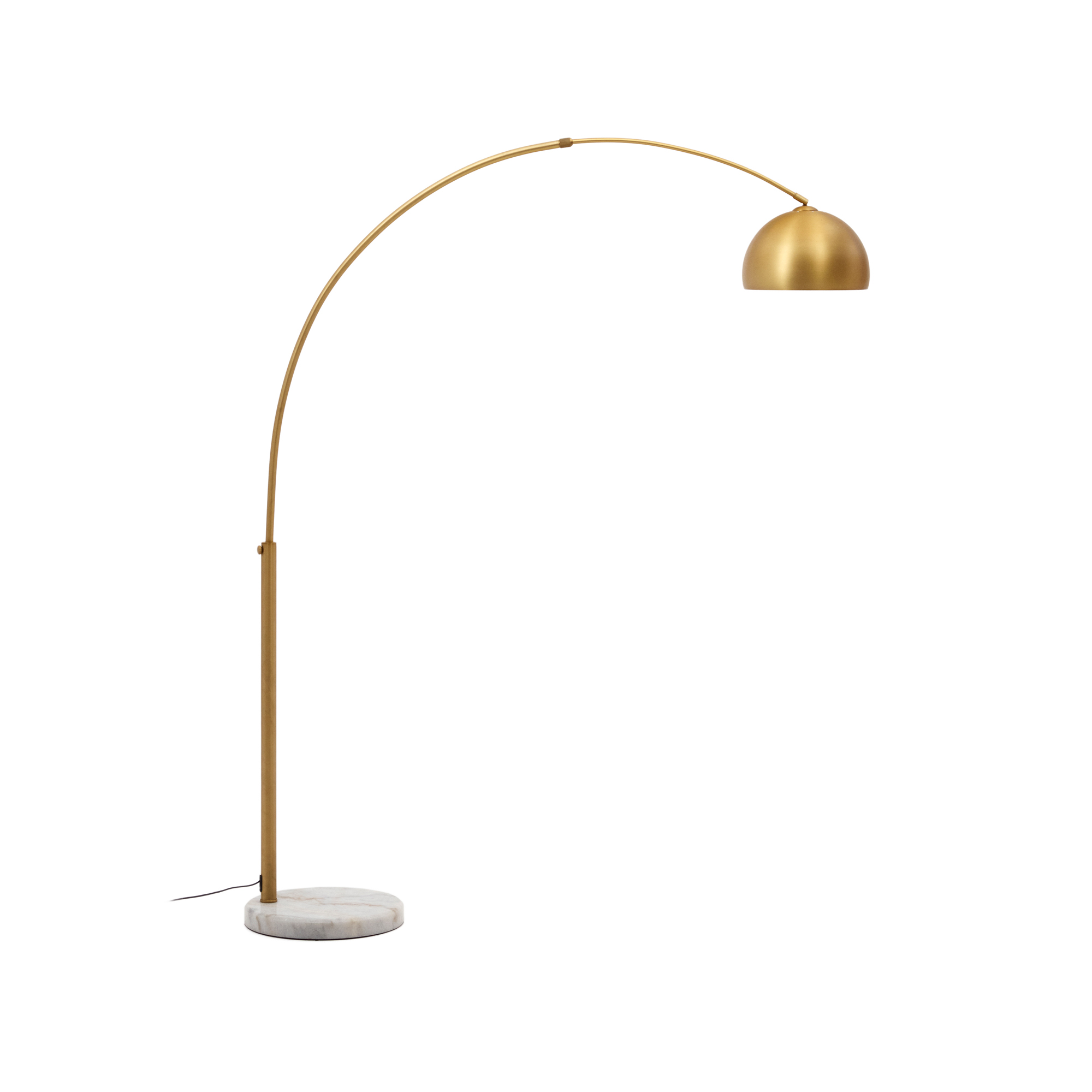Kave Home Madali Gulvlampe Messing Metal Og Hvid Marmor