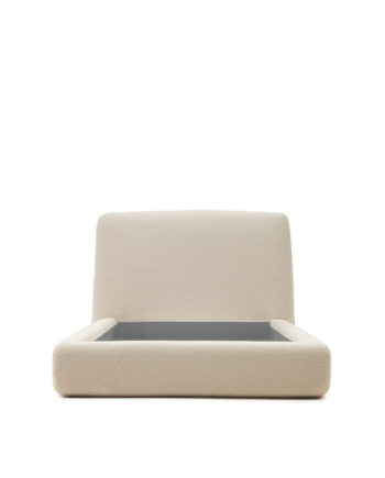 Kave Home Martina Sengeramme     Sengegavl Off-white Bouclé Aftageligt Betræk  90x200