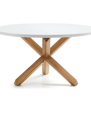 Kave Home Nori Spisebord Hvid Natur Mdf Egetræ  Rund  ø135