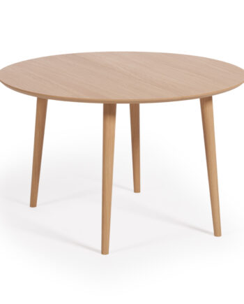 Kave Home Oakland Spisebord       Tillægsplader Natur Egefinér Og Natur Gummitræ  120 200 X120