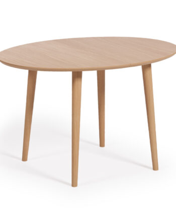 Kave Home Oakland Spisebord       Tillægsplader Natur Egefinér Og Natur Gummitræ  120 200 X90
