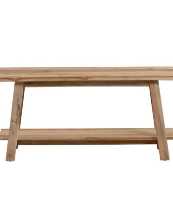 Kave Home Rektangulær Safara Bænk     Hylde Natur Genbrugs Teaktræ  100x32
