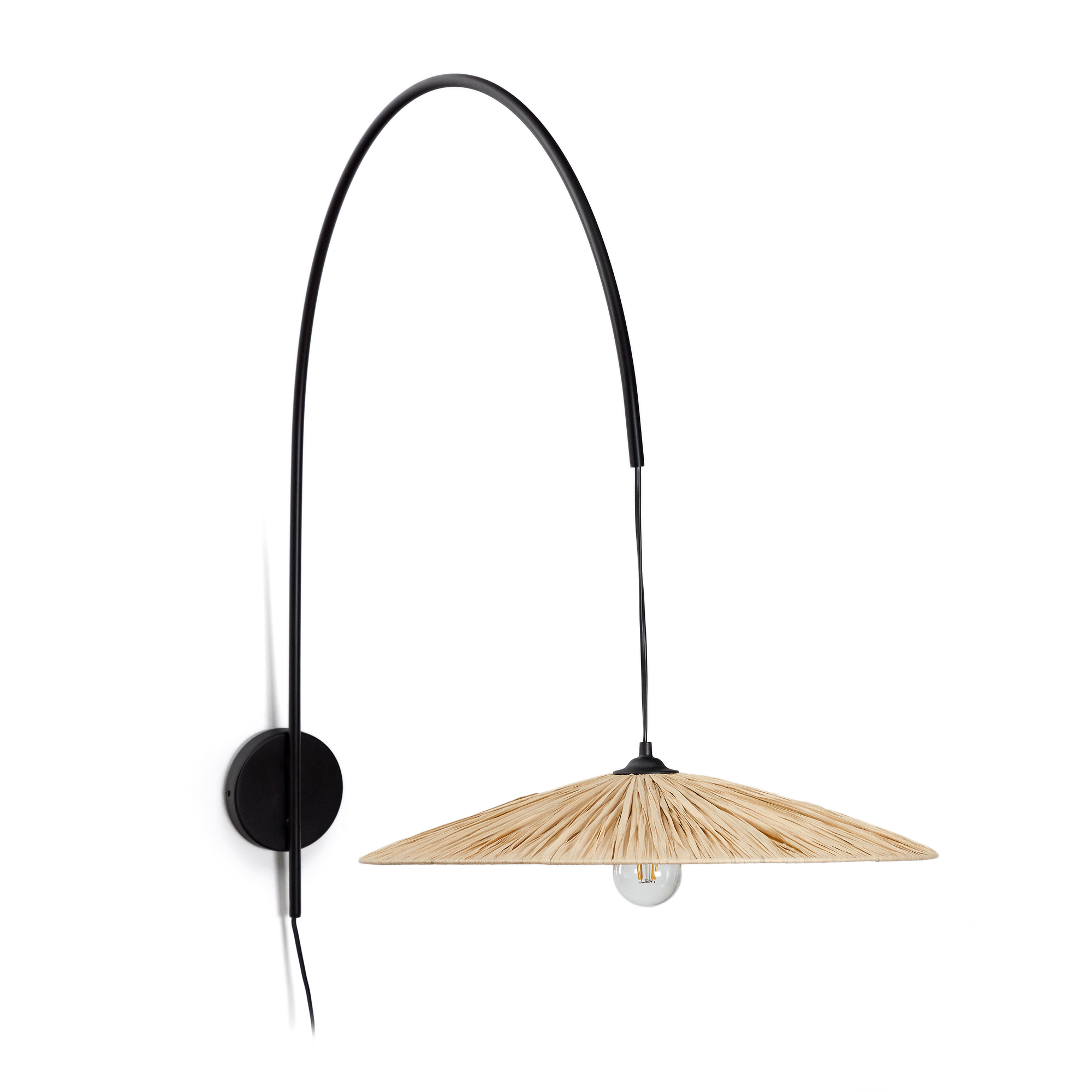 Kave Home Rosella Væglampe Natur Polyrattan Rattan