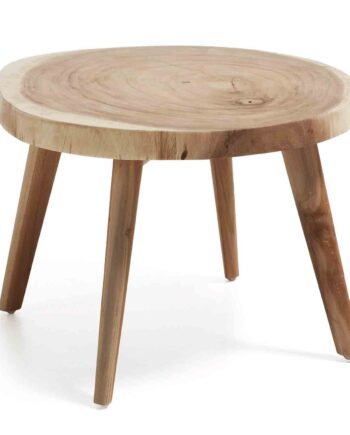 Kave Home Rund Creswell Sidebord Natur Suartræ Og Teaktræ  ø65