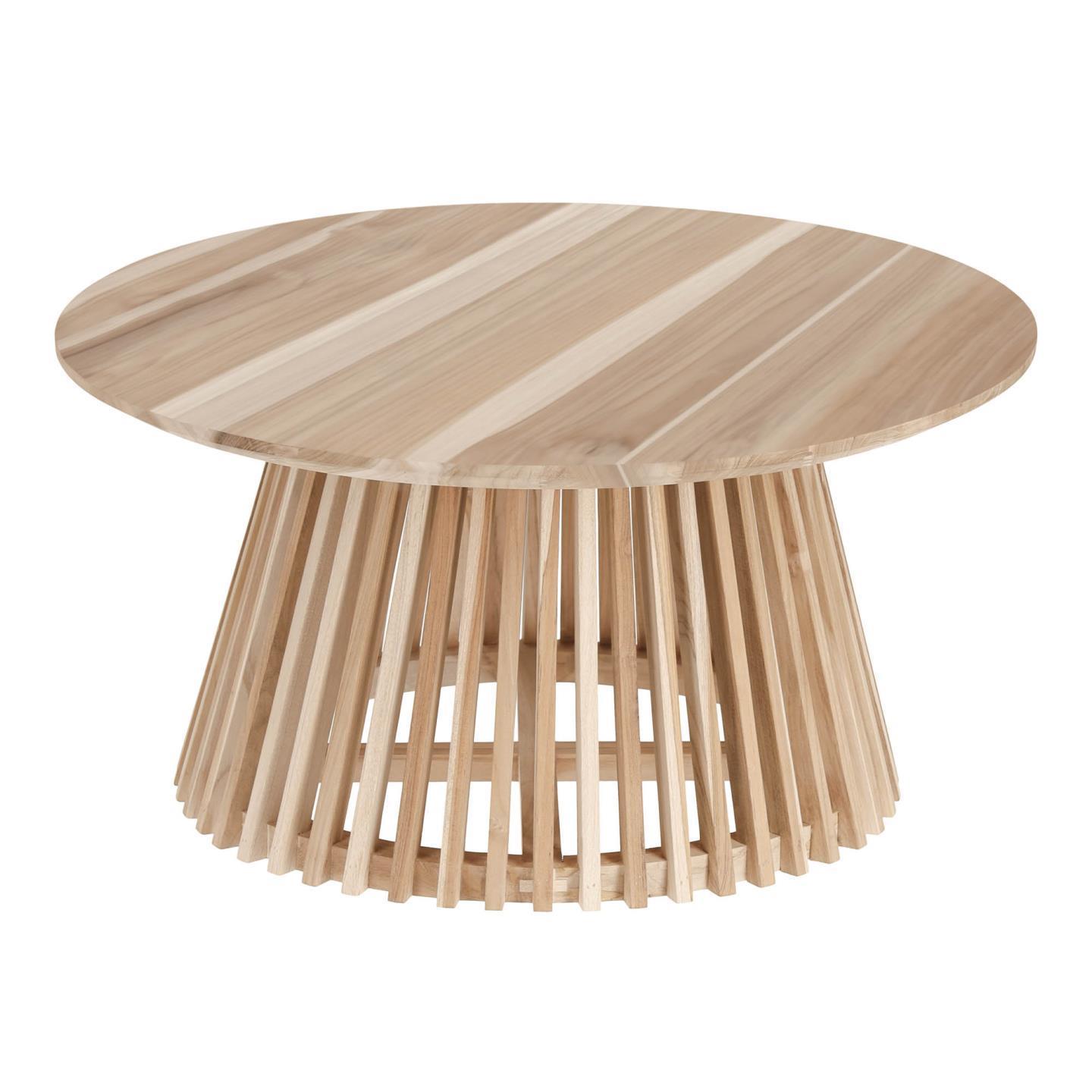 Kave Home Rund Irune Sofabord Natur Teaktræ ø80
