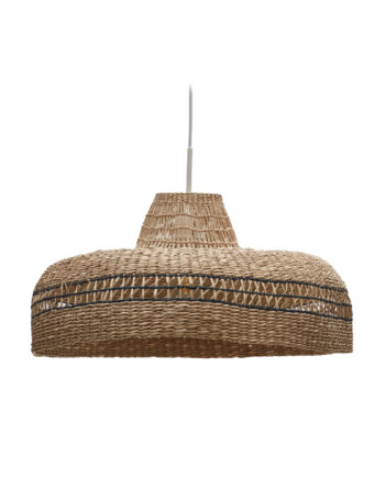 Kave Home Rupia Loftslampeskærm   Naturfiber Med En Naturlig Og Sort Finish   : 55 Cm