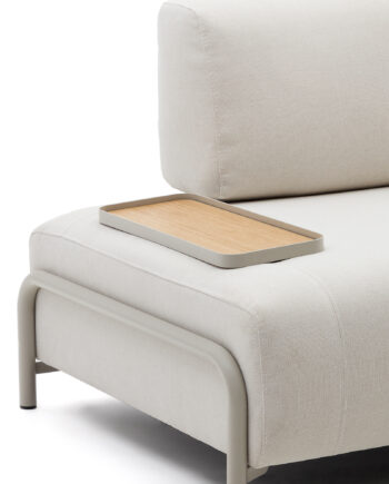 Kave Home Small Compo Bakke Til Sofa Natur Egefinér Og Beige Metal