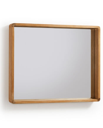 Kave Home Sunday Vægspejl Spejlglas    Teaktræ Ramme  80x65
