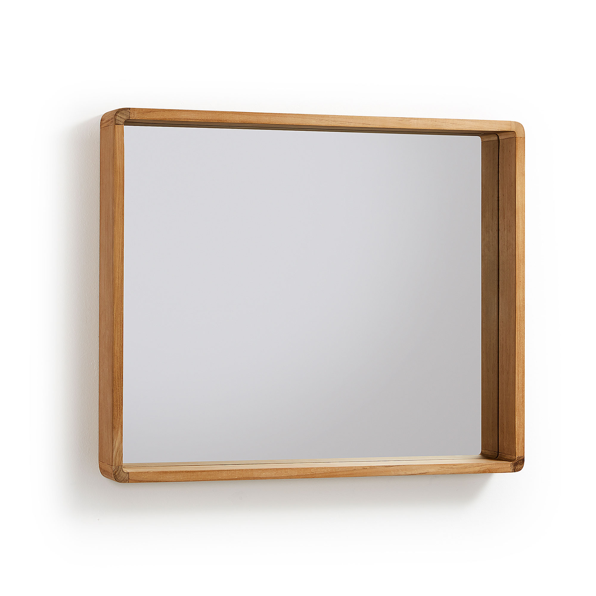 Kave Home Sunday Vægspejl Spejlglas Teaktræ Ramme 80x65