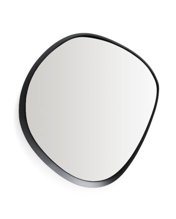 Kave Home Vægspejl  Asymmetrisk Spejlglas Og Sort Metal  85x93