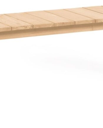 Kave Home Victoire Bænk   Naturfarvet Massivt Teak  Rustik Kolonial Stil  H45   B38   L175 Cm