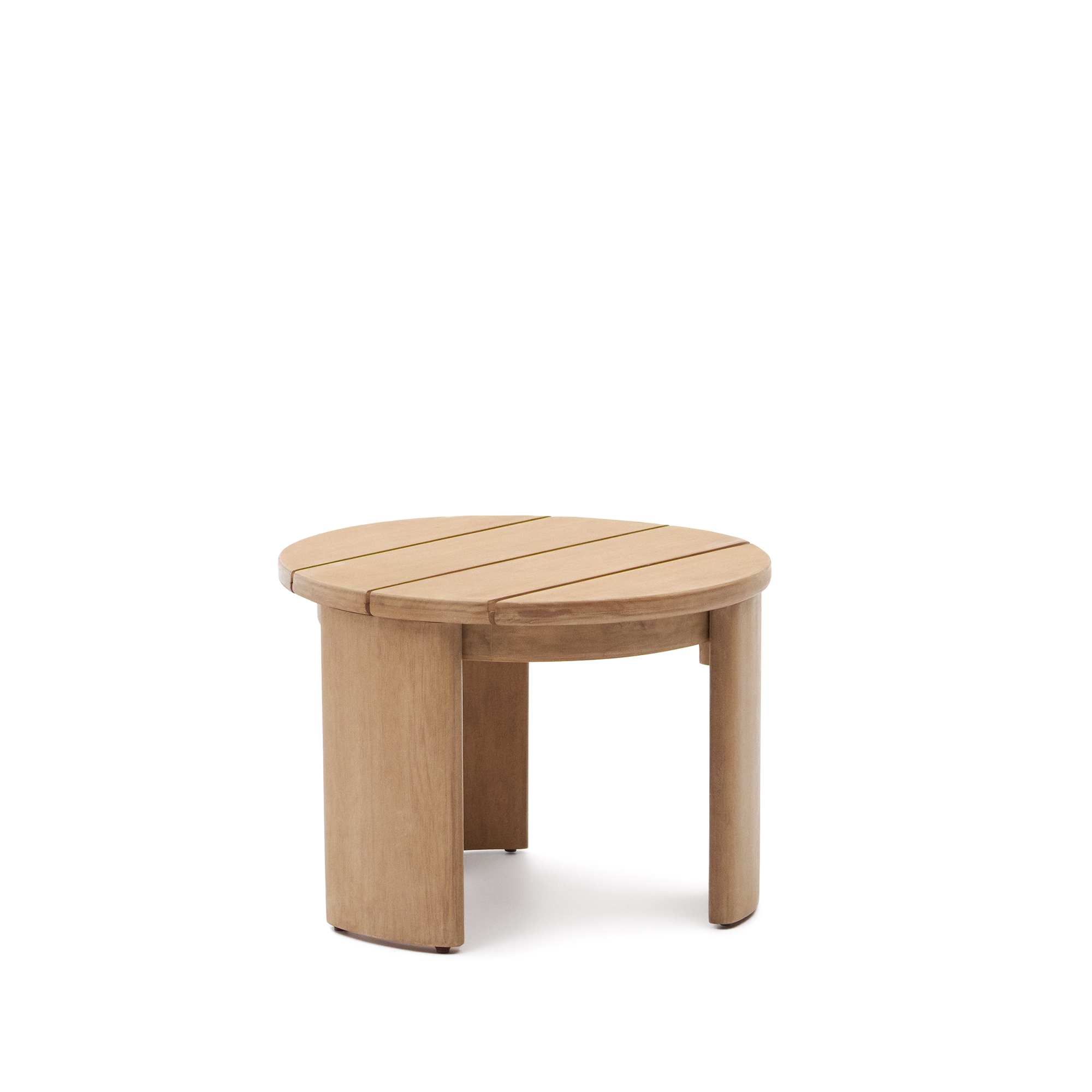 Kave Home Xoriguer Udendørs Sidebord Rund Natur Eukalyptustræ ø60