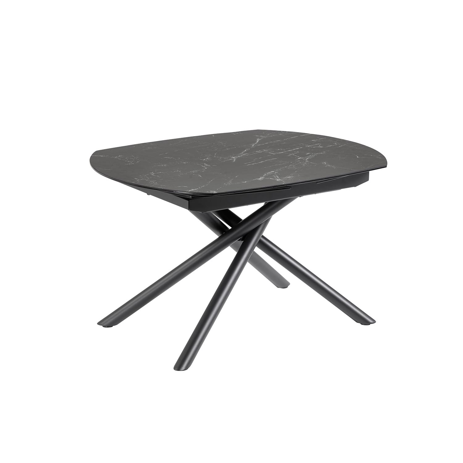 Kave Home Yodalia Spisebord Udtræk Sort Glas Keramik Og Stål 130 190 X100