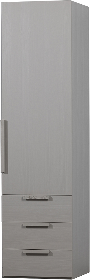 Klædeskab Garderobe Woood Rens Grå Valnøddecor H210xb55xd58 Cm   Rum     Skuffer