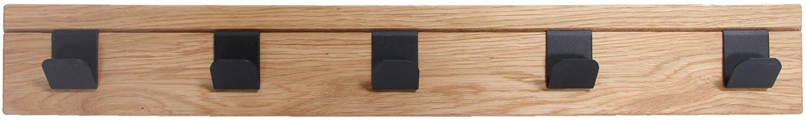 Knagerække House Of Sander Hanger Egetræ Natur Med Sortmalede Knager Bredde 72 Cm