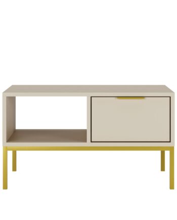 Kocot Austin Sofabord       åben Hylde    Skuffer Cashmere Lamineret Spånplade  Guld Stål  80x60