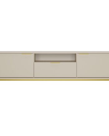 Kocot Austin Tv-bord 175       Låger    Hylde    Skuffe Cashmere Laminat Og Guld Stål  175x33