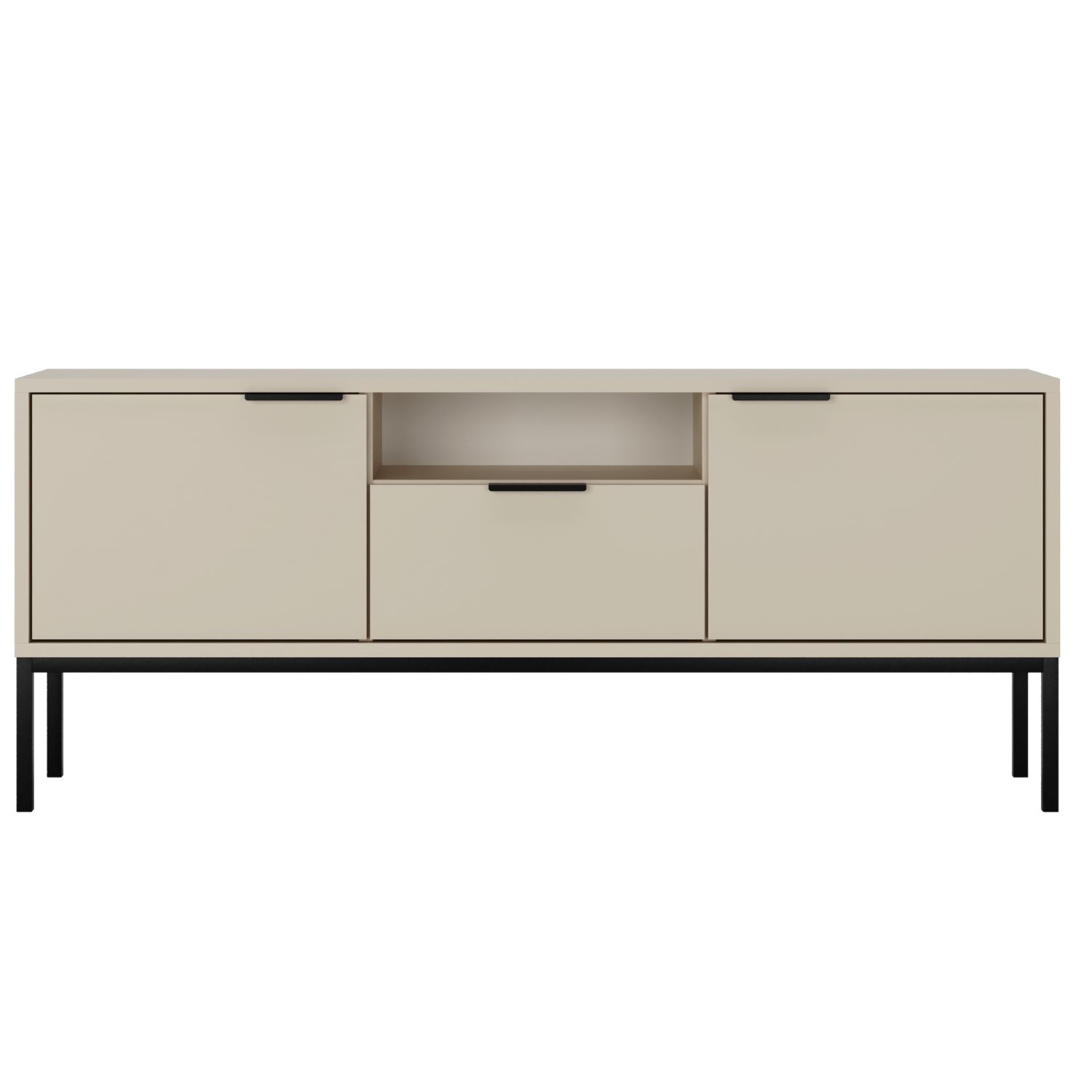 Kocot Austin Tv-bord 135       Låger    Hylde    Skuffe Kashmir Laminat Og Sort Stål  135x33