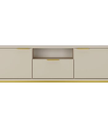 Kocot Austin Tv-bord 135       Låger    Hylde    Skuffe -cashmere Laminat Og Guld Stål  135x33