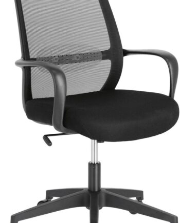 Kontorstol Kave Home Melva Polstret Ergonomisk Sort Med Gaslift Og Hjul