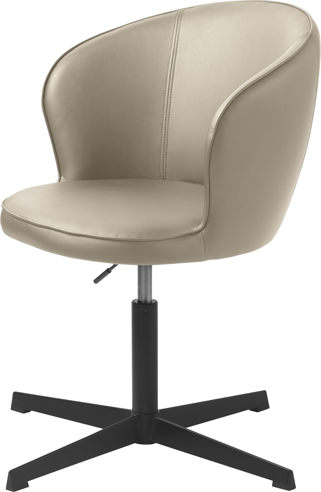 Kontorstol Nordique Design Gain   Beige Kunstlæder Med Sort Metalbase  Drejestol Med 360 Rotation