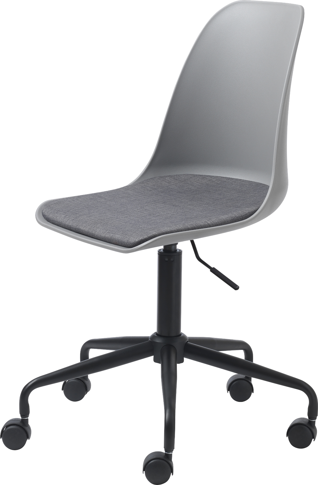 Kontorstol Nordique Design Whistler   Grå Stofpolstring  Højdejusterbar Arbejdsstol Med Metalben  H95ã B44 Cm