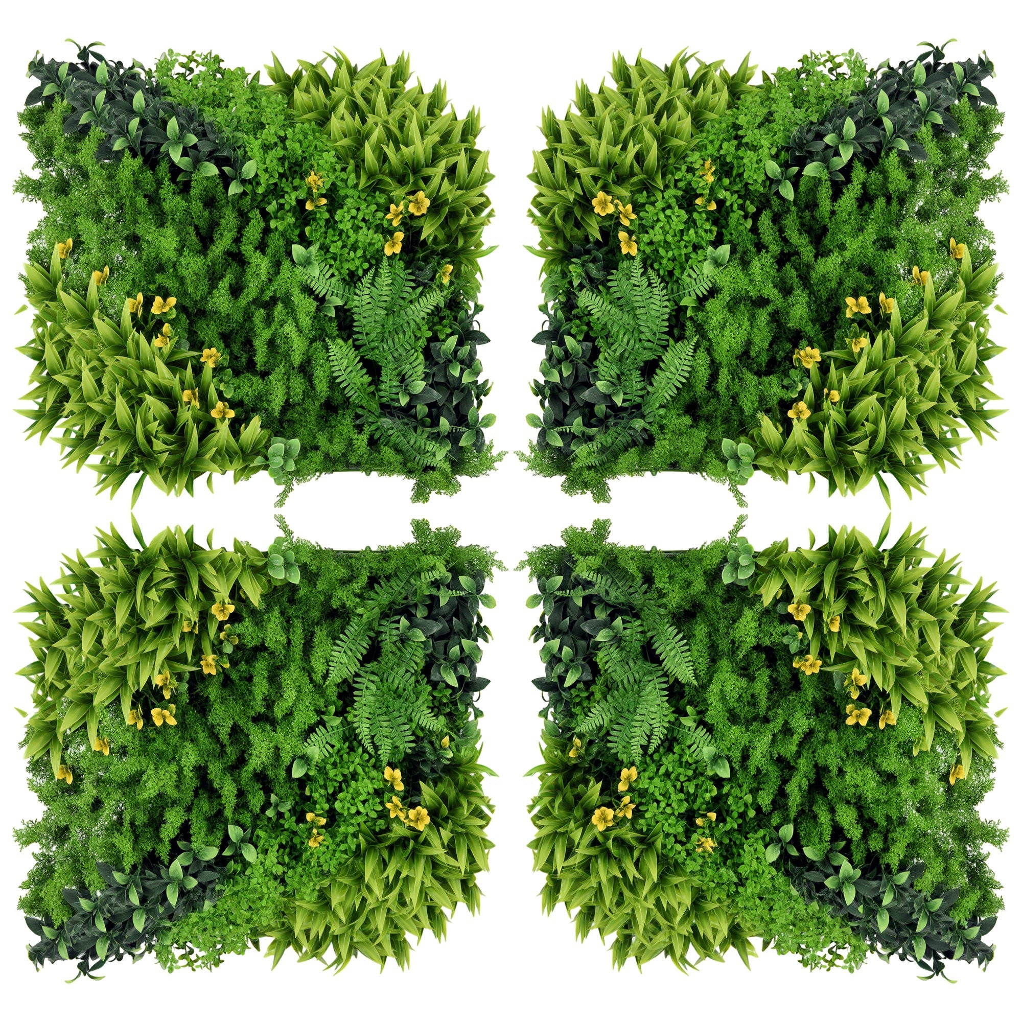 12 Kunstige Væghække 50x50 Cm Uv-beskyttelse Privatlivsskærm Flerbladet Design Hækplante Til Have Og Udendørs Dekoration