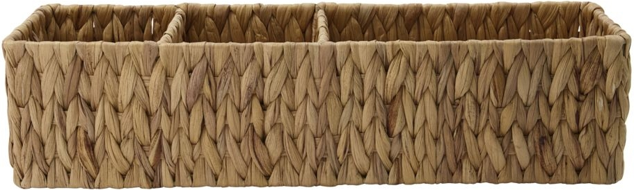 Kurv House Doctor Store Håndvævet Vandhyacint Og Ståltråd Natural 40x12x10 Cm Opbevaringskurv