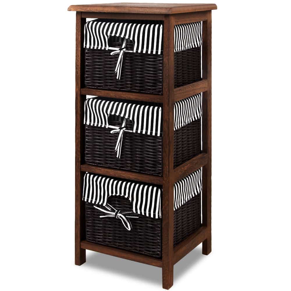 Kurvehylde Med   Skuffer 71x 31x 25 Cm  Brun-hvid