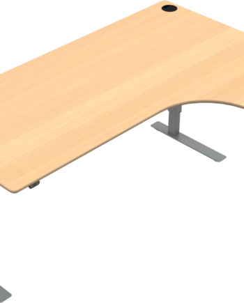 -form To-bens Hæve-sænkebord Zennord Versastand 501-37 Natur Sølv H57 122ã 120ã 180 Cm