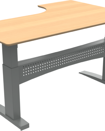 -formet To-bens Hæve- Sænkebord Zennord Flexdesk Natur Bøg Sølv 180   120 Cm