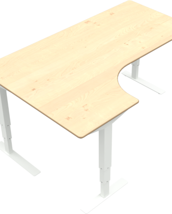 -formet To-bens Hæve- Sænkebord Zennord Versastand 501-37 Venstrevendt Ahorn Natur-hvid H57-122 Cm