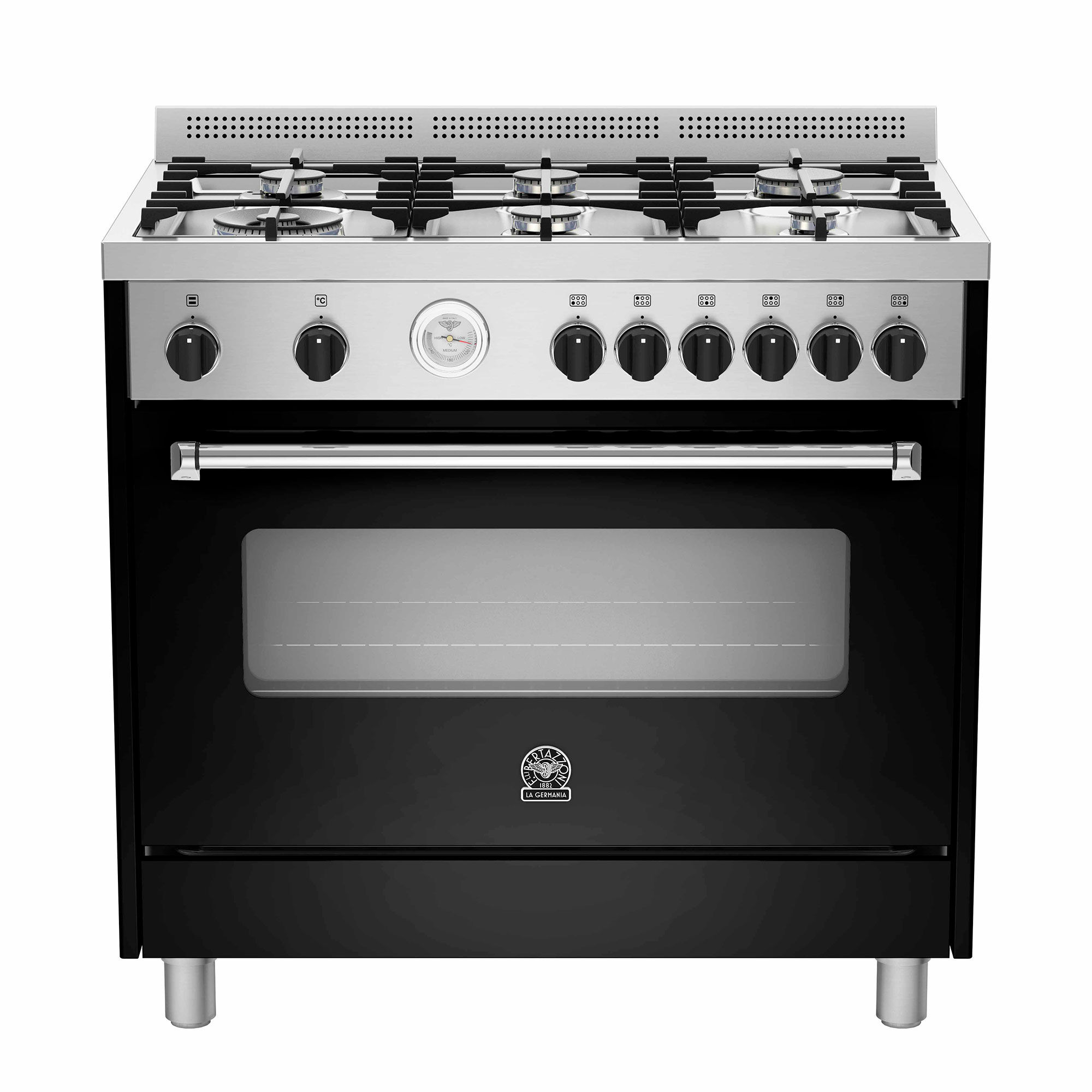La Germania Ams96c61bne Gaskomfur 90 Cm  Mat Sort