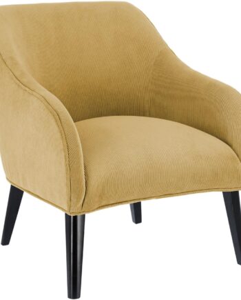 Lænestol Kave Home Bobly Sennepsgul Corduroy Salonstol Med Bøg Wenge Ben