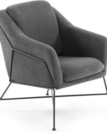 Lænestol Kave Home Brida Moderne Polstret Stol   Grafitstof Til Stuen H82ã B68ã L73 Cm