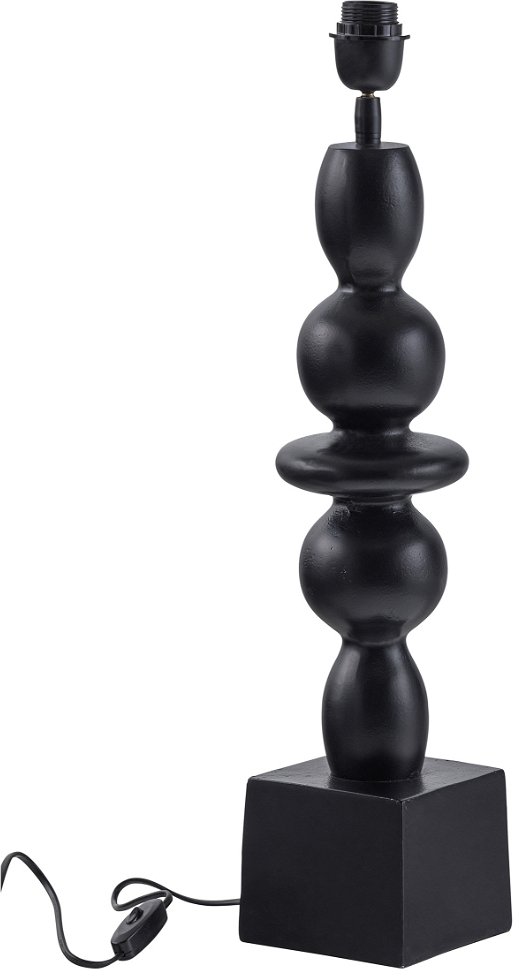 Lampefod Lampebase Woood Exclusive Chrissie   Pulverlakeret Aluminium  Mat Sort  H65xø14 Cm