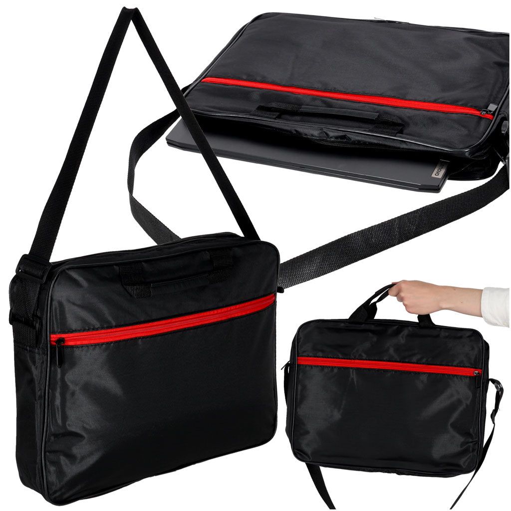 Laptoptaske 15 Tommer Etui Etui Med Rem Dokumentmappe Dame Herre Sort