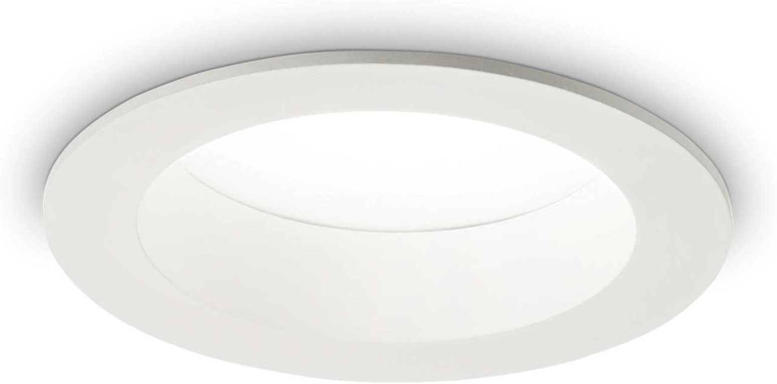 Led Indbygningsspot Ideal Lux Basic Wide 10w 1100 Lm 4000k Ip44 Mat Hvid ø10   Cm