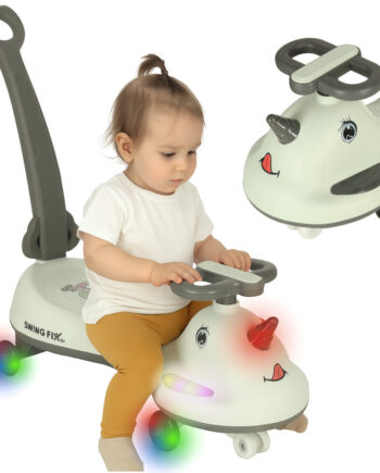 Led Swing Fix S1 Gravitationsscooter Med Håndtag Grå Maks  65 Kg