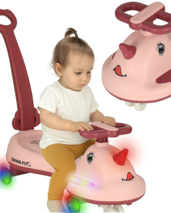 Led Swing Fix S1 Gravitationsscooter Med Håndtag Pink Maks  65 Kg