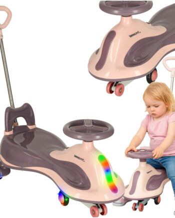Led Swing Fix S2 Gravity Ride Løbehjul Med Håndtag Lilla Maks  100 Kg