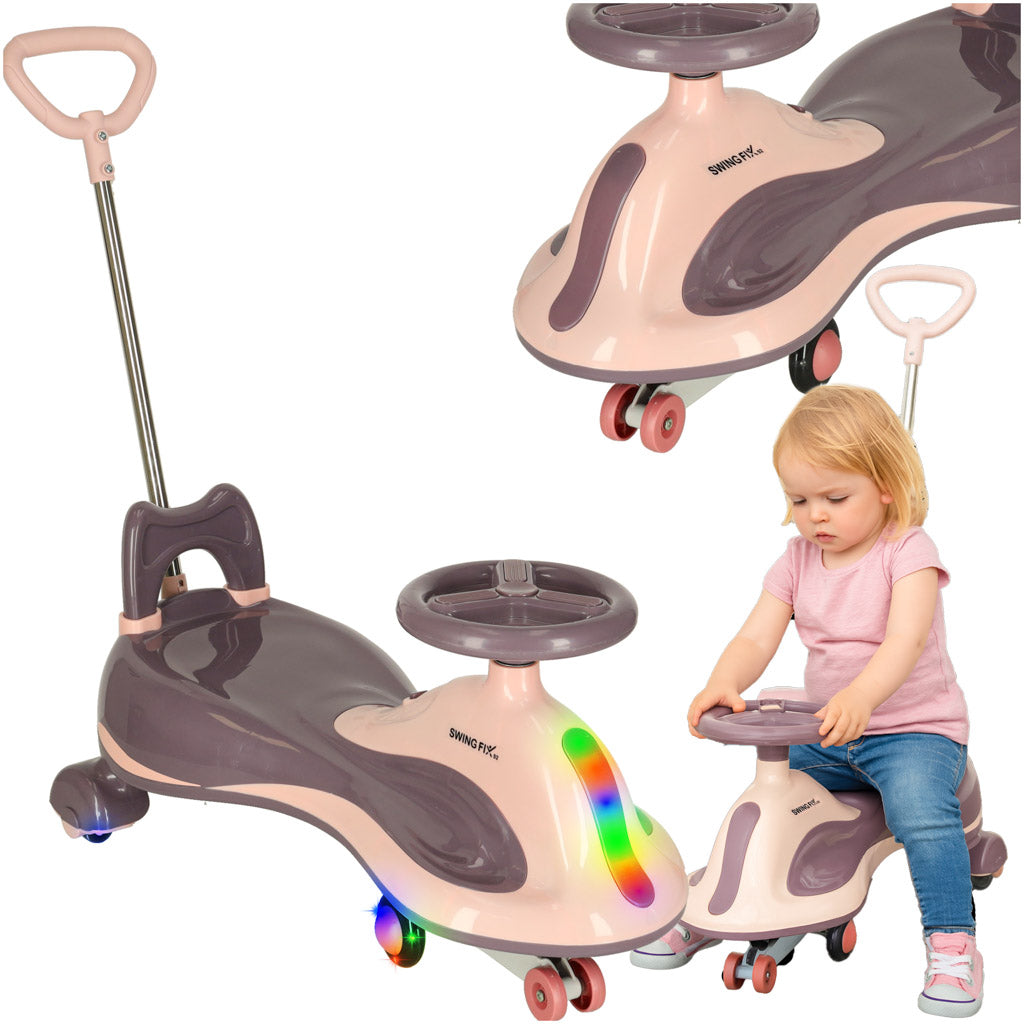 Led Swing Fix S2 Gravity Ride Løbehjul Med Håndtag Lilla Maks 100 Kg