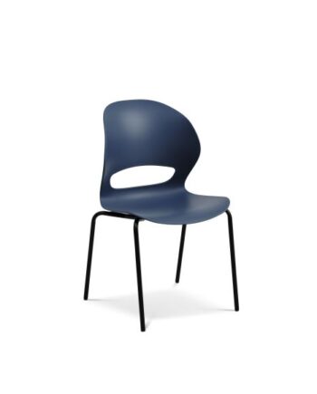 Linea Spisebordsstol Denim Blå Polypropylen Og Sort Metal