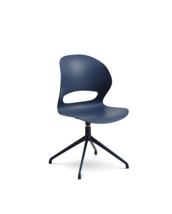 Linea Spisebordsstol     Drejefunktion Og Returdrej Denim Blå Polypropylen Og Denim Blå Metal