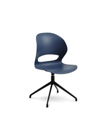 Linea Spisebordsstol     Drejefunktion Og Returdrej Denim Blå Polypropylen Og Sort Metal
