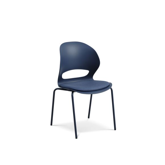 Linea Spisebordsstol     Hynde Denim Blå Polypropylen Og Denim Blå Metal